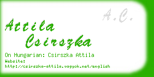 attila csirszka business card